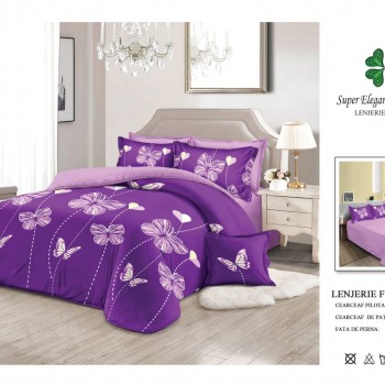 Lenjerie de pat 6 piese bumbac finet PUCIOASA COD BFP264 Lenjerie de pat 6 piese bumbac finet PUCIOASA COD BFP264