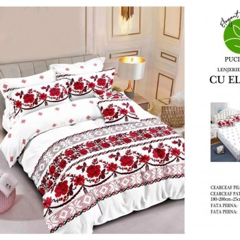 Lenjerii de pat finet 6 piese cearceaf cu elastic  COD ELS40