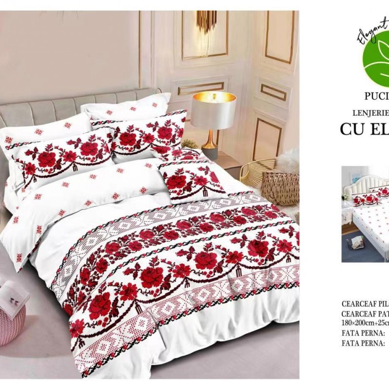 Lenjerii de pat finet 6 piese cearceaf cu elastic COD ELS40 Lenjerii de pat finet 6 piese cearceaf cu elastic COD ELS40