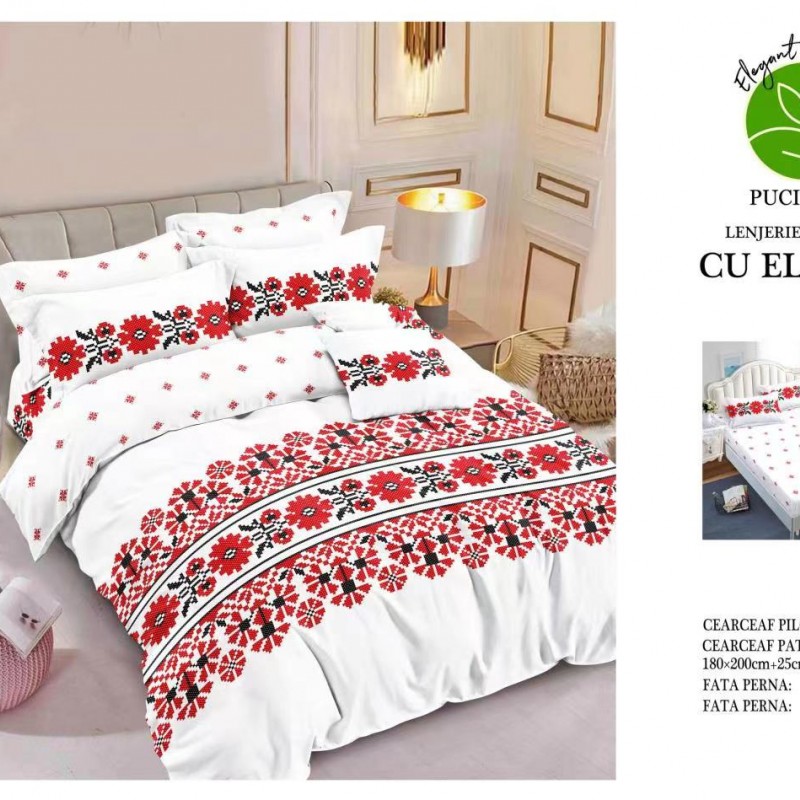 Lenjerii de pat finet 6 piese cearceaf cu elastic COD ELS41 Lenjerii de pat finet 6 piese cearceaf cu elastic COD ELS41