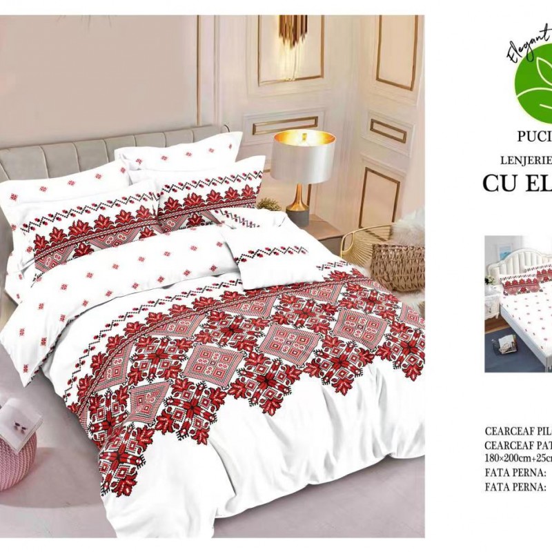Lenjerii de pat finet 6 piese cearceaf cu elastic COD ELS42 Lenjerii de pat finet 6 piese cearceaf cu elastic COD ELS42