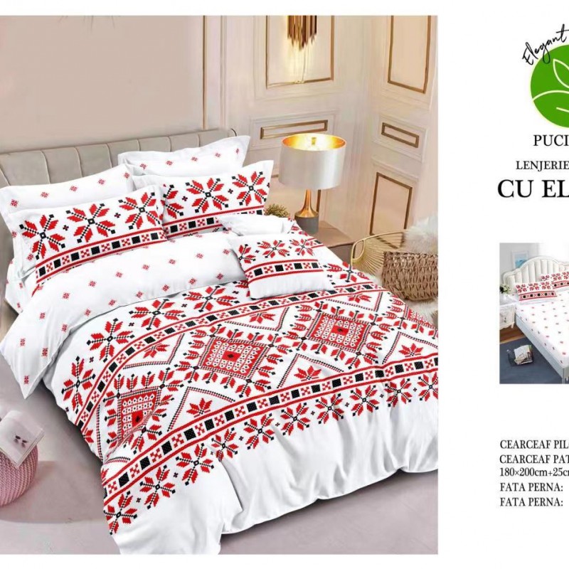 Lenjerii de pat finet 6 piese cearceaf cu elastic COD ELS43 Lenjerii de pat finet 6 piese cearceaf cu elastic COD ELS43