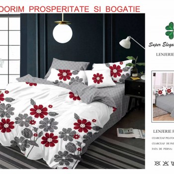Lenjerie de pat 6 piese bumbac finet PUCIOASA COD BFP255 Lenjerie de pat 6 piese bumbac finet PUCIOASA COD BFP255