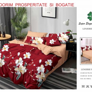 Lenjerie de pat 6 piese bumbac finet PUCIOASA COD BFP251 Lenjerie de pat 6 piese bumbac finet PUCIOASA COD BFP251