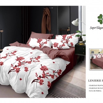 Lenjerie de pat 6 piese bumbac finet PUCIOASA COD BFP415 Lenjerie de pat 6 piese bumbac finet PUCIOASA COD BFP415