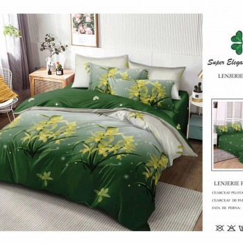 Lenjerie de pat 6 piese bumbac finet PUCIOASA COD BFP414 Lenjerie de pat 6 piese bumbac finet PUCIOASA COD BFP414