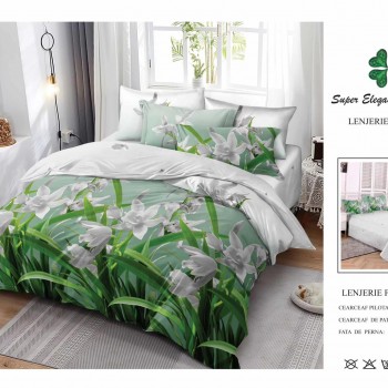 Lenjerie de pat 6 piese bumbac finet PUCIOASA COD BFP413 Lenjerie de pat 6 piese bumbac finet PUCIOASA COD BFP413