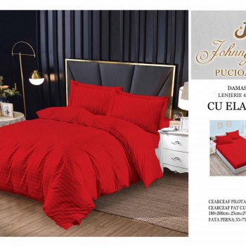 Lenjerie de pat damasc cu elastic COD DDE10