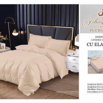 Lenjerie de pat damasc cu elastic COD DDE13