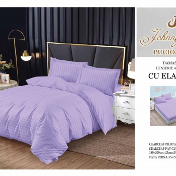 Lenjerie de pat damasc cu elastic COD DDE16