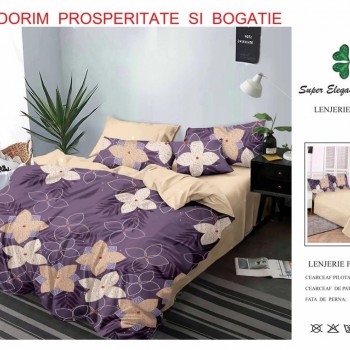 Lenjerie de pat 6 piese bumbac finet PUCIOASA COD BFP385 Lenjerie de pat 6 piese bumbac finet PUCIOASA COD BFP385