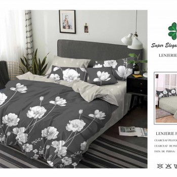 Lenjerie de pat 6 piese bumbac finet PUCIOASA COD BFP387 Lenjerie de pat 6 piese bumbac finet PUCIOASA COD BFP387