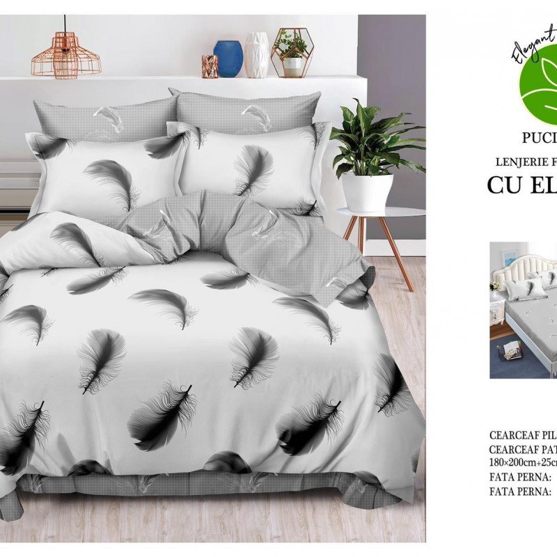 Lenjerii de pat finet 6 piese cearceaf cu elastic COD ELS92 Lenjerii de pat finet 6 piese cearceaf cu elastic COD ELS92