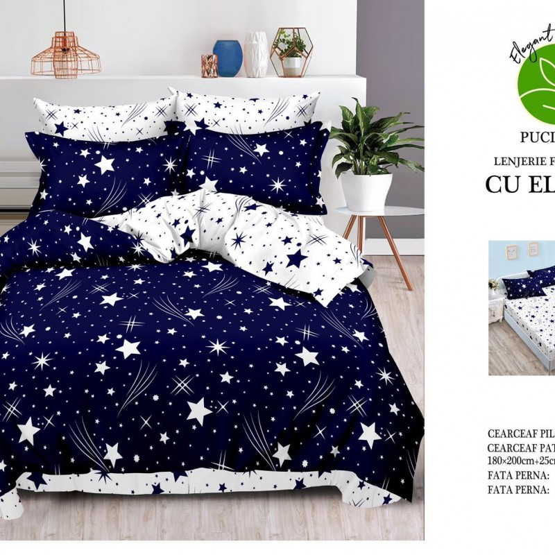 Lenjerii de pat finet 6 piese cearceaf cu elastic COD ELS81 Lenjerii de pat finet 6 piese cearceaf cu elastic COD ELS81