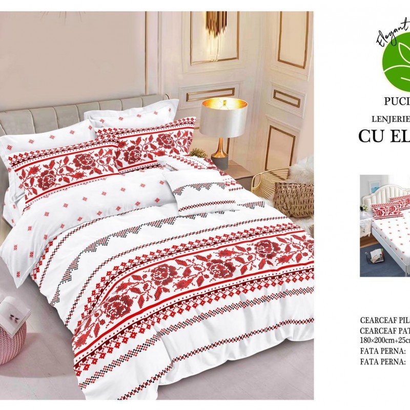 Lenjerii de pat finet 6 piese cearceaf cu elastic COD ELS83 Lenjerii de pat finet 6 piese cearceaf cu elastic COD ELS83