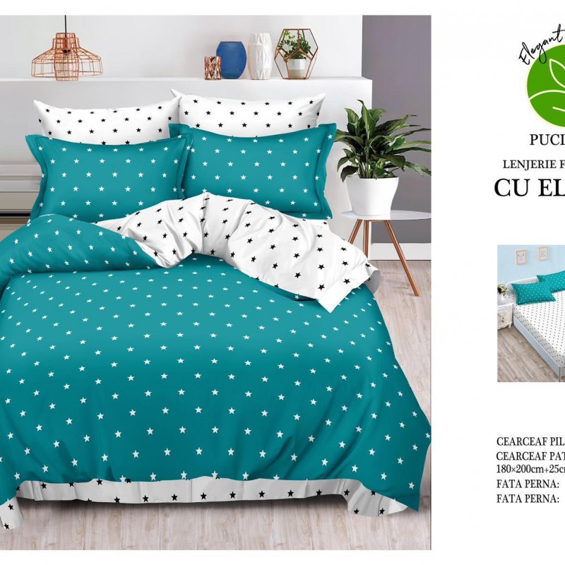 Lenjerii de pat finet 6 piese cearceaf cu elastic COD ELS86 Lenjerii de pat finet 6 piese cearceaf cu elastic COD ELS86