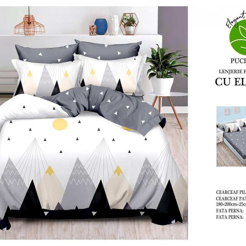 Lenjerii de pat finet 6 piese cearceaf cu elastic COD ELS88 Lenjerii de pat finet 6 piese cearceaf cu elastic COD ELS88