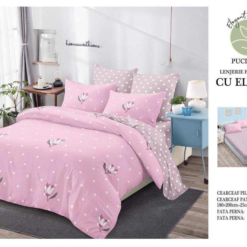 Lenjerii de pat finet 6 piese cearceaf cu elastic COD ELS99 Lenjerii de pat finet 6 piese cearceaf cu elastic COD ELS99
