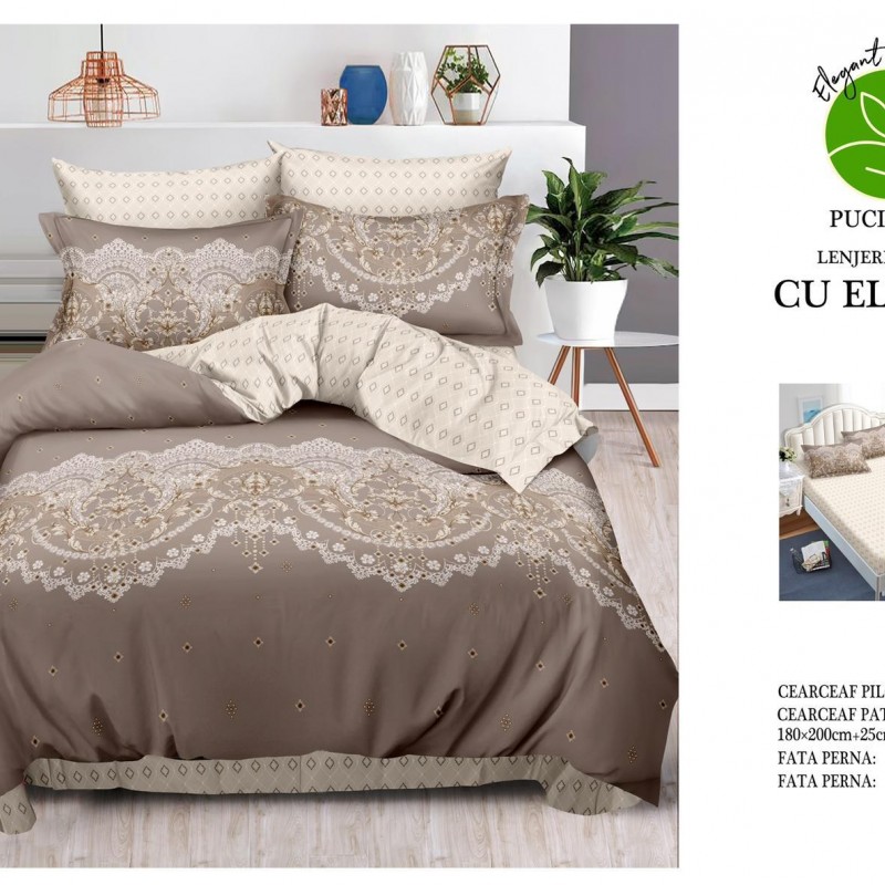 Lenjerii de pat finet 6 piese cearceaf cu elastic COD ELS94 Lenjerii de pat finet 6 piese cearceaf cu elastic COD ELS94
