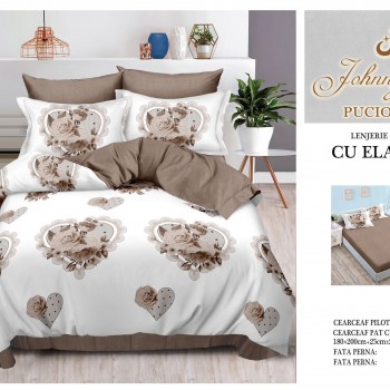 Lenjerii de pat finet 6 piese cearceaf cu elastic  COD ELS139 Lenjerii de pat finet 6 piese cearceaf cu elastic  COD ELS139