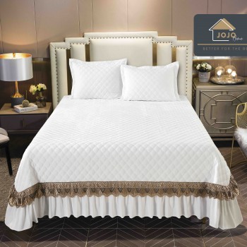 Set Cuvertura catifea  3 piese cu broderie CBF06 Set Cuvertura catifea  3 piese cu broderie CBF06