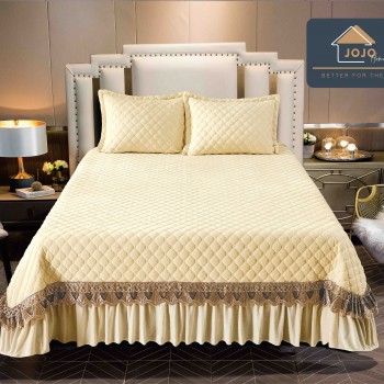 Set Cuvertura catifea  3 piese cu broderie CBF11