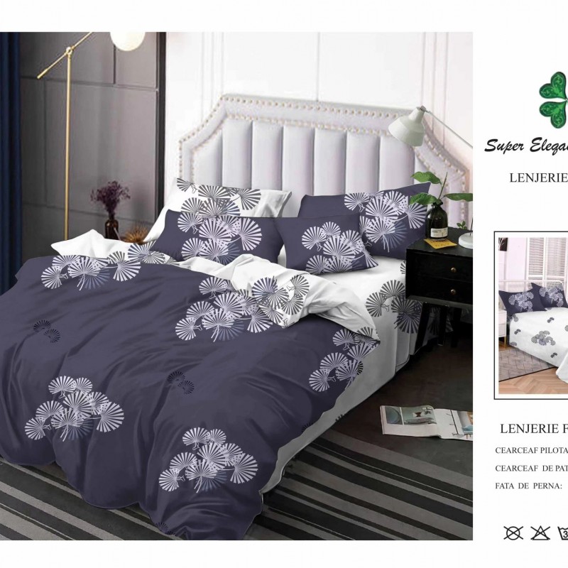 Lenjerie de pat 6 piese bumbac finet PUCIOASA COD BFP268 Lenjerie de pat 6 piese bumbac finet PUCIOASA COD BFP268