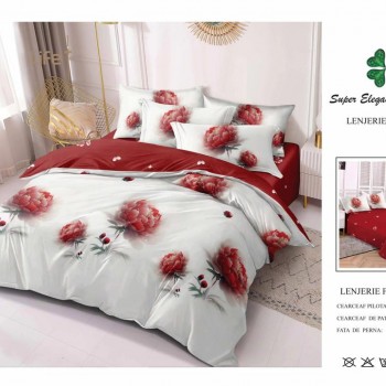 Lenjerie de pat 6 piese bumbac finet PUCIOASA COD BFP263 Lenjerie de pat 6 piese bumbac finet PUCIOASA COD BFP263