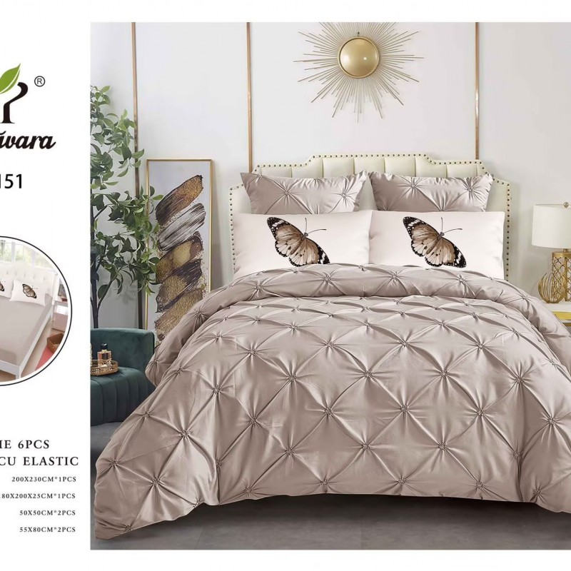 Lenjerii de pat finet 6 piese De Lux COD CJO137 Lenjerii de pat finet 6 piese De Lux COD CJO137
