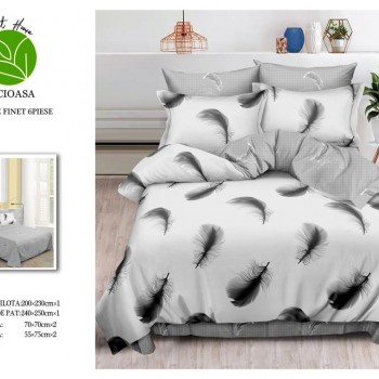 Lenjerie de pat 6 piese bumbac finet PUCIOASA COD BFP144 Lenjerie de pat 6 piese bumbac finet PUCIOASA COD BFP144