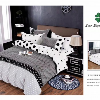 Lenjerie de pat 6 piese bumbac finet PUCIOASA COD BFP112 Lenjerie de pat 6 piese bumbac finet PUCIOASA COD BFP112
